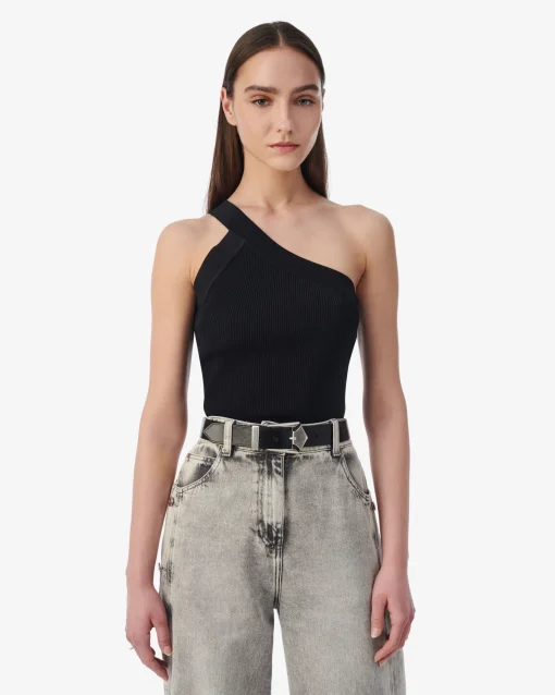 ASYMMETRICAL RIBBED TOP