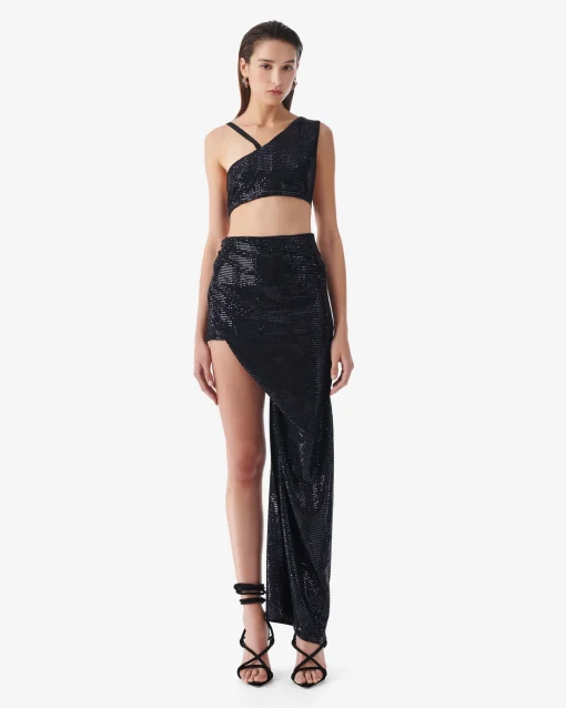 ASYMMETRICAL SEQUIN SKIRT