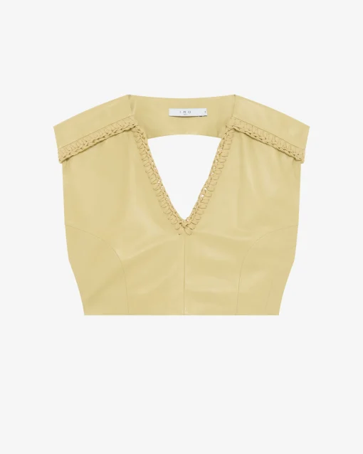BRAIDED LEATHER TOP