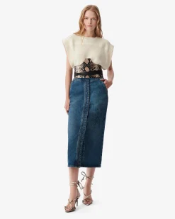 DENIM PENCIL SKIRT