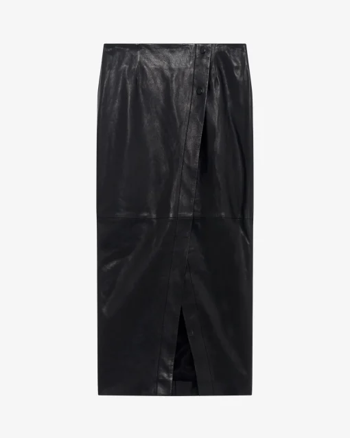 LEATHER WRAP SKIRT
