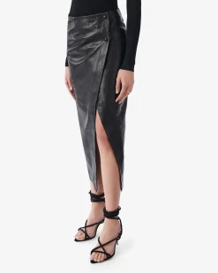 LEATHER WRAP SKIRT
