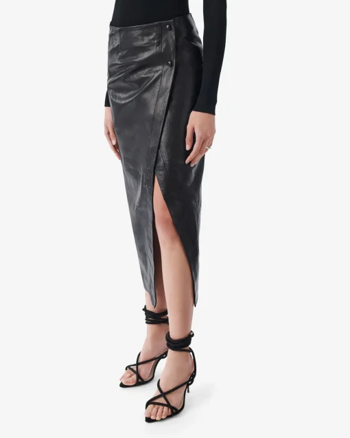 LEATHER WRAP SKIRT