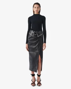 LEATHER WRAP SKIRT