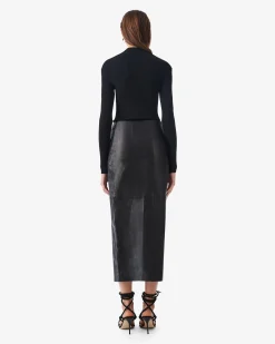 LEATHER WRAP SKIRT