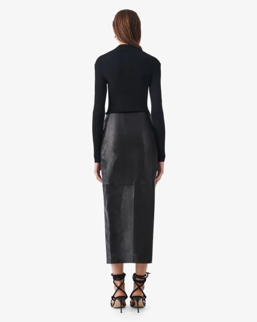 LEATHER WRAP SKIRT