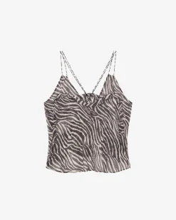 PRINTED V-NECK TOP