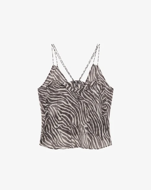 PRINTED V-NECK TOP
