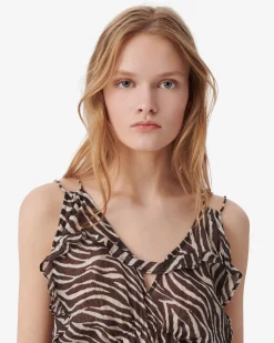 PRINTED V-NECK TOP