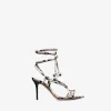 PYTHON HEELED SANDALS
