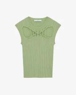 RIBBED ROUND-NECK TOP