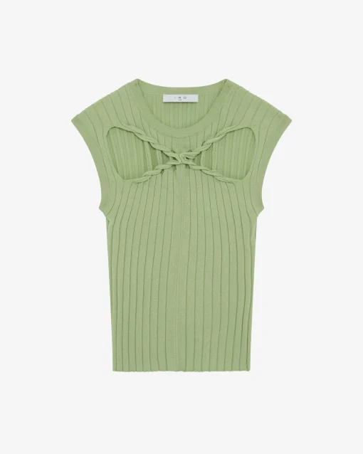 RIBBED ROUND-NECK TOP