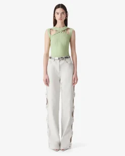 RIBBED ROUND-NECK TOP