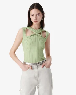 RIBBED ROUND-NECK TOP