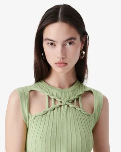 RIBBED ROUND-NECK TOP