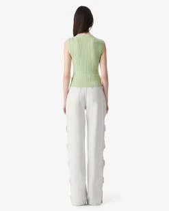 RIBBED ROUND-NECK TOP