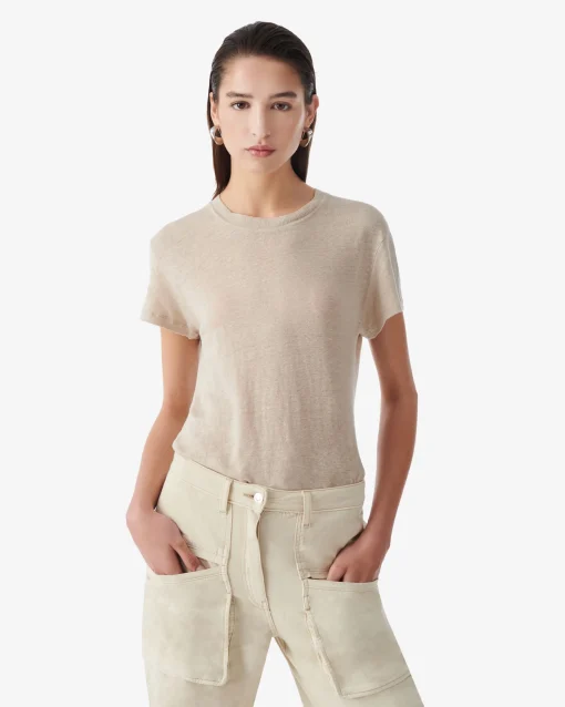 ROUND-NECK LINEN T-SHIRT