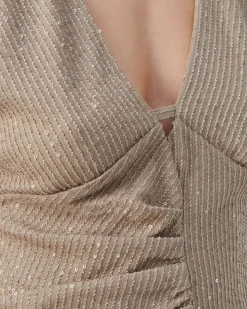 SEQUINNED V-NECK TOP