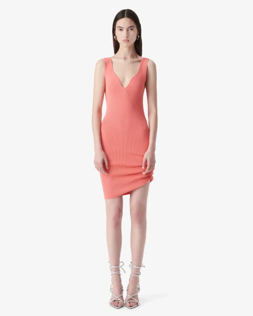 SHORT RIBBED DRESS