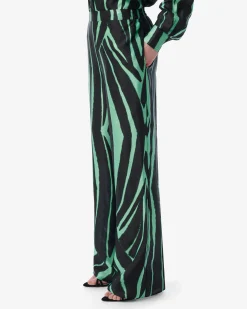 STRAIGHT SILK PANTS