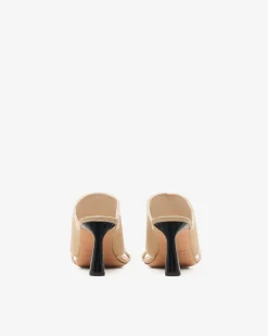 TOILE HEEL MULES